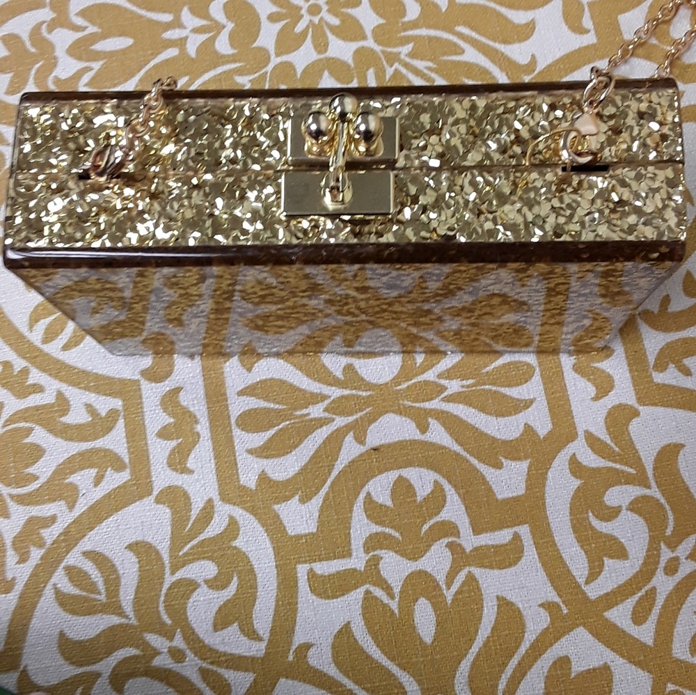 Gold lucite purse